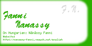 fanni nanassy business card
